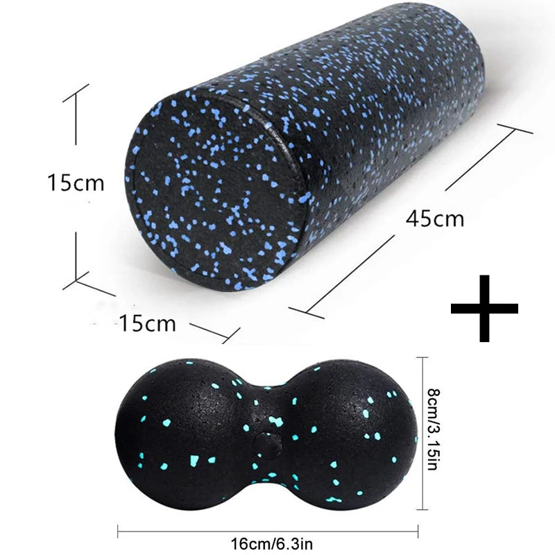 45Cm Yoga Column Fitness Balls Set EPP High Density Foam Roller Deep Tissue Massage Pilates Body Muscle Release Exercises